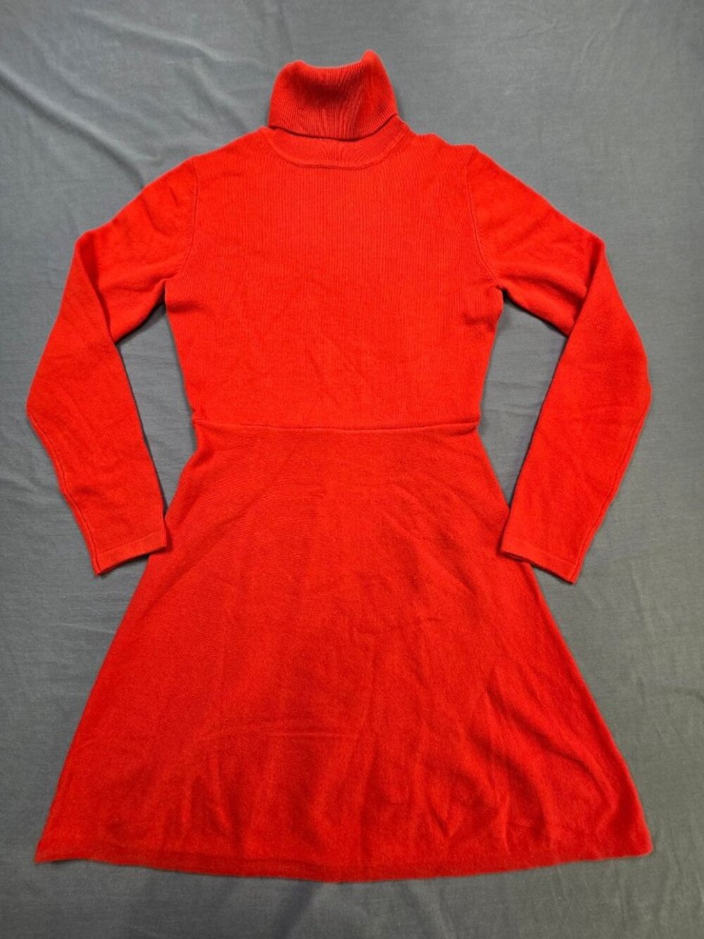 French Connection Medium Turtleneck Sweater Dress Red Long Sleeve Stretch Knit